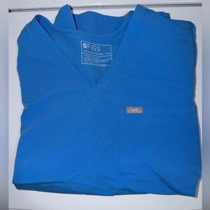FIGS Catarina One-Pocket Scrub Top XXL Capri Blue Technical Collection V-Neck